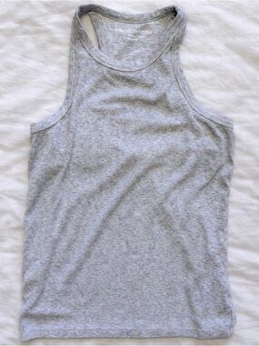 Spiritual Gangster Gray Ribbed Tank Top Medium Built-In Bra